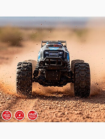 Voiture télécommandée tout-terrain avec grandes roues à forte adhérence 1:16 speed & go