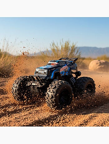 Voiture télécommandée tout-terrain avec grandes roues à forte adhérence 1:16 speed & go