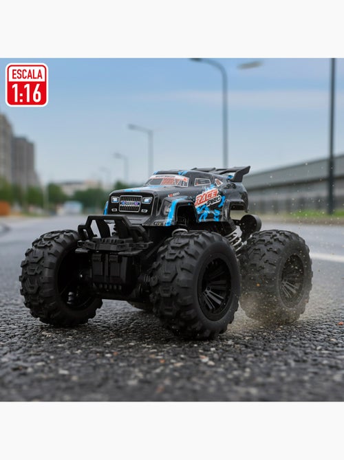 Voiture télécommandée tout-terrain avec grandes roues à forte adhérence 1:16 speed & go - Kiabi