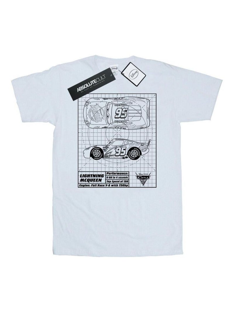 Voitures - T-shirt motif Flash McQueen motif/style plan (Flash McQueen) Blanc - Kiabi