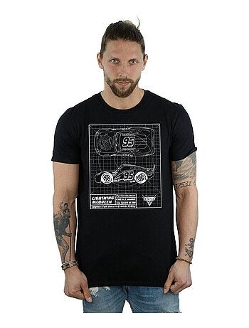 Voitures - T-shirt motif Flash McQueen motif/style plan (Flash McQueen)