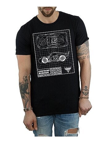 Voitures - T-shirt motif Flash McQueen motif/style plan (Flash McQueen)