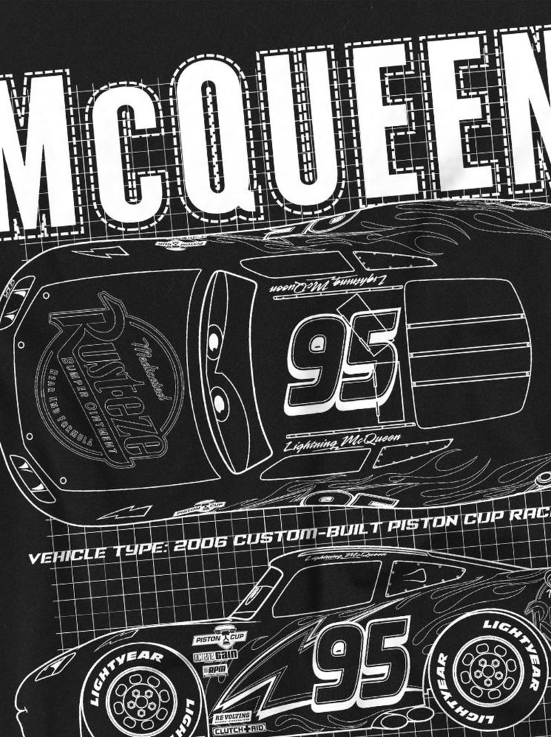 Voitures - T-shirt motifs Flash McQueen et contours Noir - Kiabi