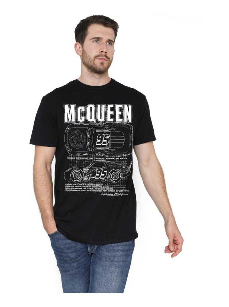 Voitures - T-shirt motifs Flash McQueen et contours Noir - Kiabi