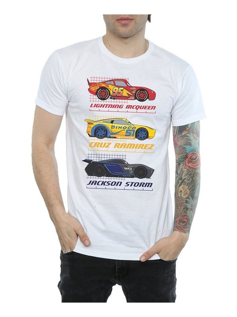 Voitures - T-shirt RACER PROFILE (Cruz Ramirez, Jackson Storm, Flash McQueen) Blanc - Kiabi