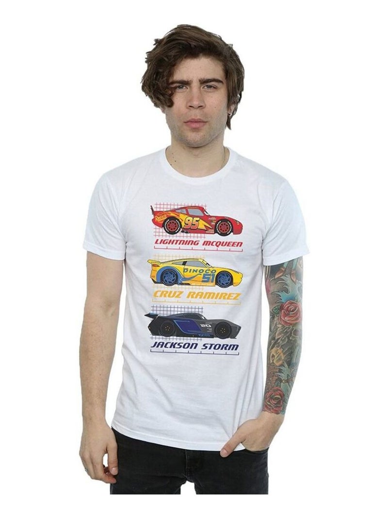 Voitures - T-shirt RACER PROFILE (Cruz Ramirez, Jackson Storm, Flash McQueen) Blanc - Kiabi