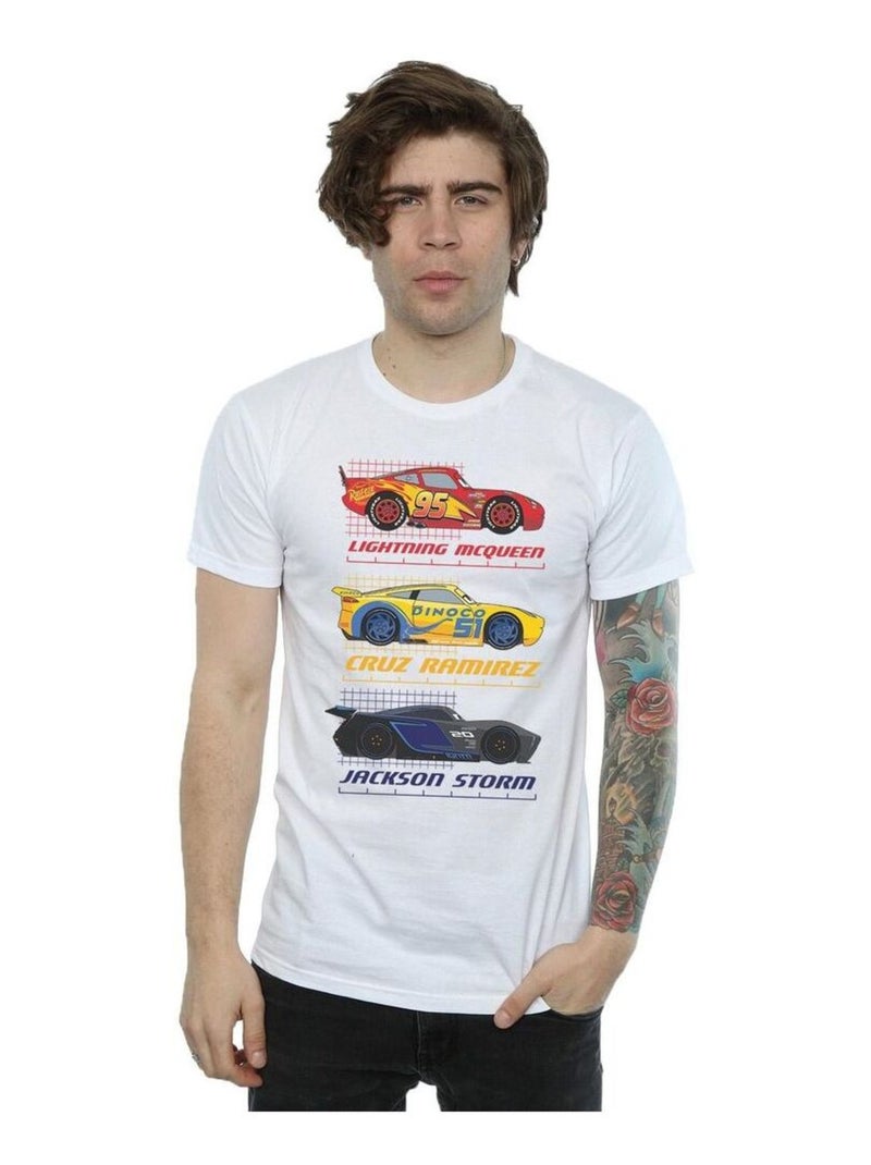 Voitures - T-shirt RACER PROFILE (Cruz Ramirez, Jackson Storm, Flash McQueen) Blanc - Kiabi