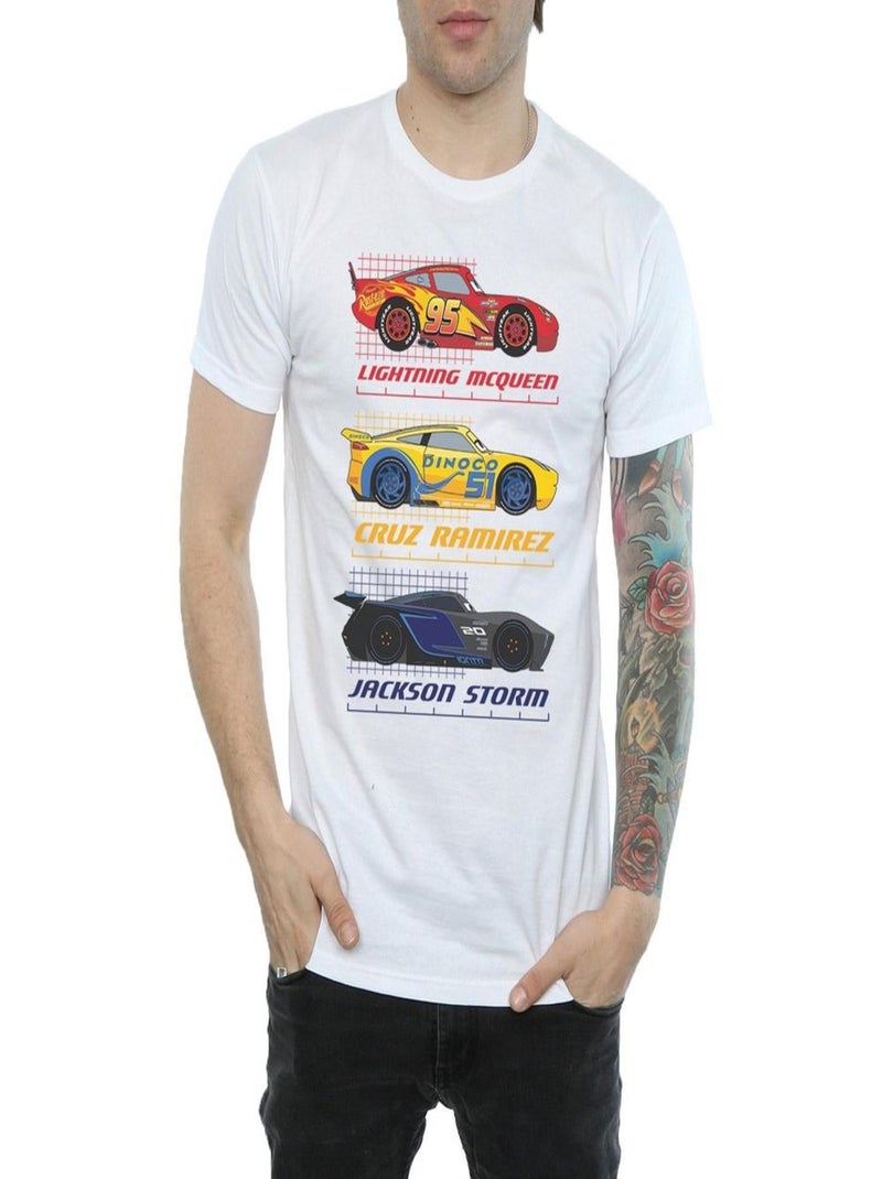 Voitures - T-shirt RACER PROFILE (Cruz Ramirez, Jackson Storm, Flash McQueen) Blanc - Kiabi