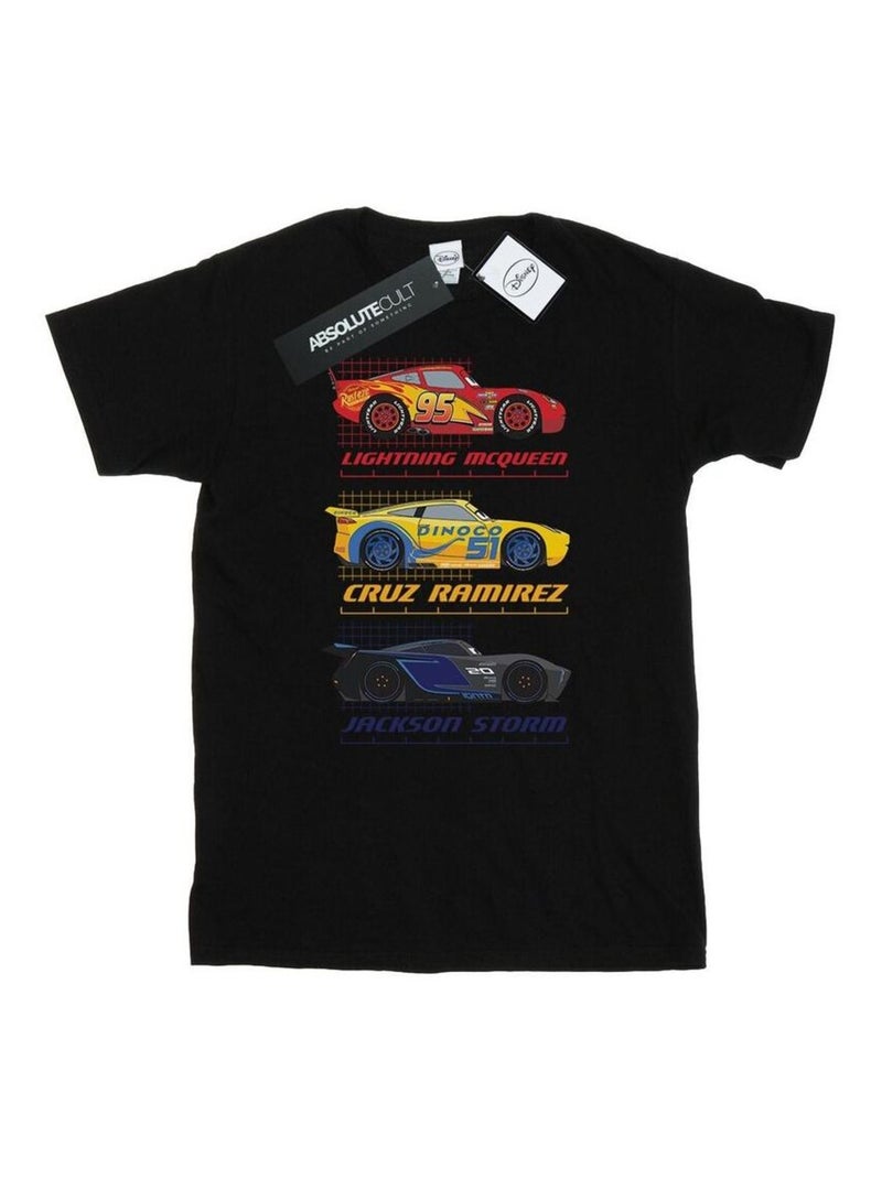 Voitures - T-shirt RACER PROFILE (Cruz Ramirez, Jackson Storm, Flash McQueen) Noir - Kiabi