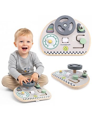 Volant enfant bois tableau de bord 20x16cm jouet voiture voyage mamabrum