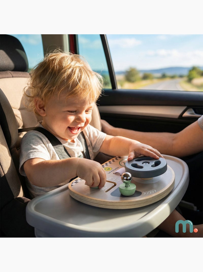 Volant enfant bois tableau de bord 20x16cm jouet voiture voyage mamabrum N/A - Kiabi