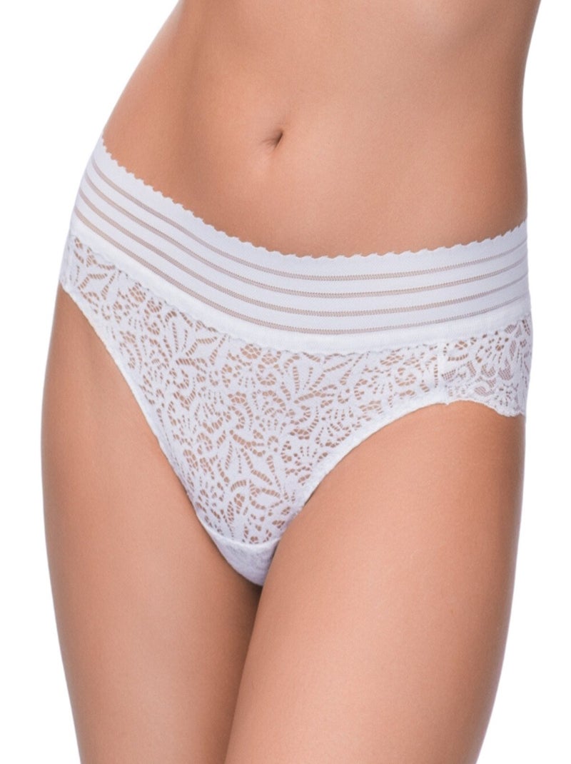 V.O.V.A - Culotte brésilienne en dentelle mi-haute Paola Blanc - Kiabi