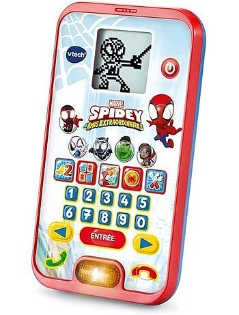 Vtech - spidey - le smartphone éducatif de spidey - enfant - rouge - mixte - 3 ans - pile