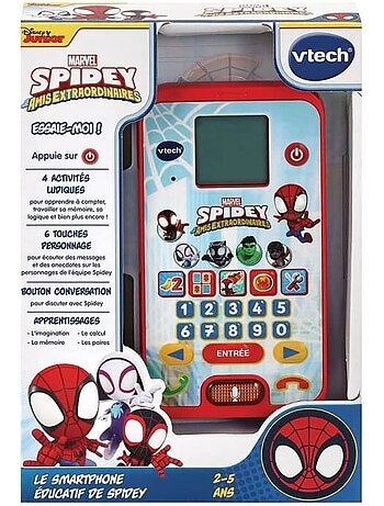 Vtech - spidey - le smartphone éducatif de spidey - enfant - rouge - mixte - 3 ans - pile