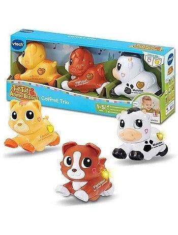Vtech - tut tut animo bisous - coffret trio (chien + chat + vache) - multicolore