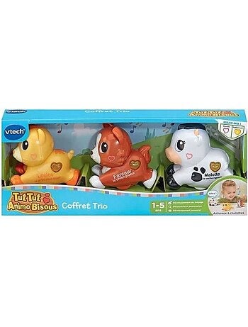 Vtech - tut tut animo bisous - coffret trio (chien + chat + vache) - multicolore