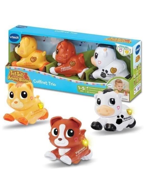 Vtech - tut tut animo bisous - coffret trio (chien + chat + vache) - multicolore - Kiabi