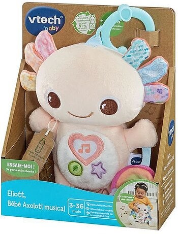VTECH ELIOTT, BEBE AXOLOTL MUSICAL (BOUTEILLES PLASTIQUE RECYCLÉES)