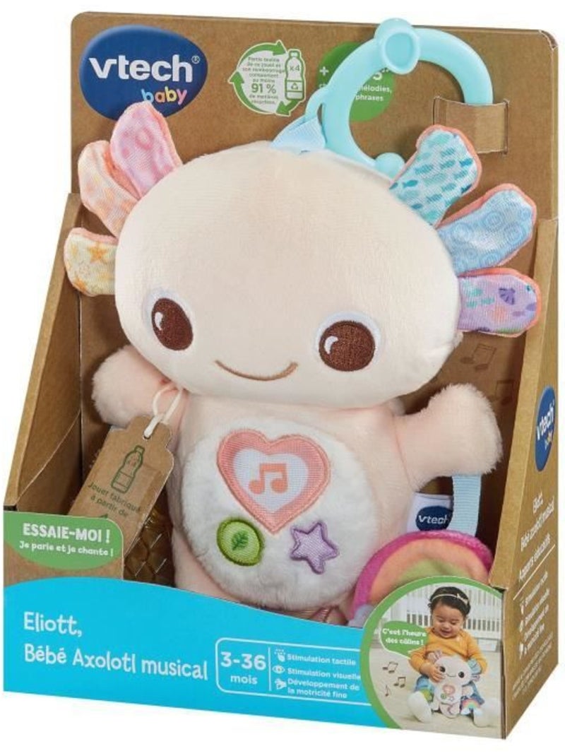 VTECH ELIOTT, BEBE AXOLOTL MUSICAL (BOUTEILLES PLASTIQUE RECYCLÉES) Rose - Kiabi