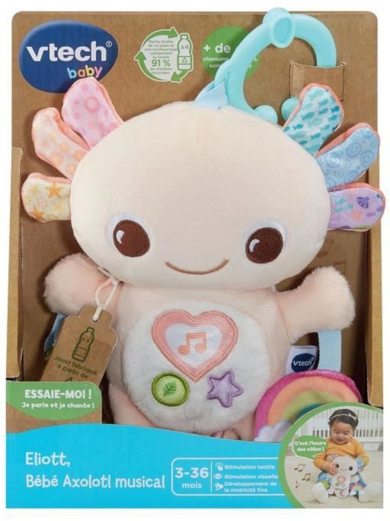 VTECH ELIOTT, BEBE AXOLOTL MUSICAL (BOUTEILLES PLASTIQUE RECYCLÉES) Rose - Kiabi