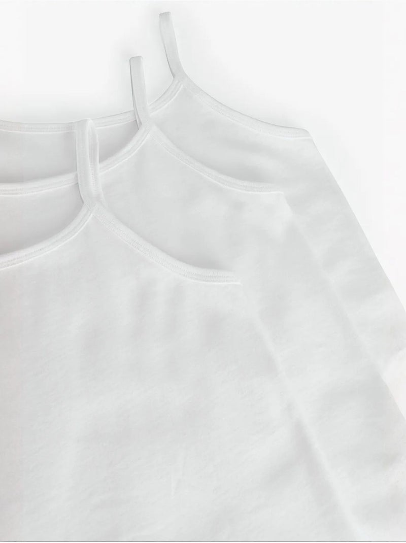 W basic coton lot de 3 débardeurs enfant à fines bretelles penti Blanc - Kiabi