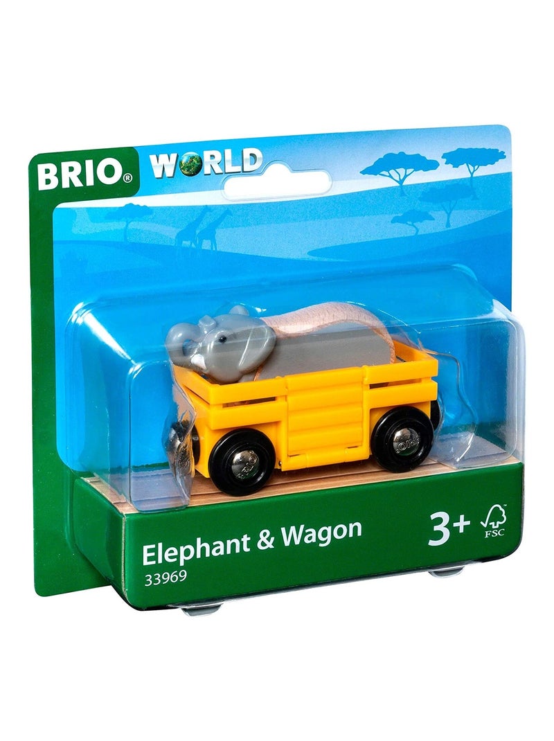 Wagon transporteur d'éléphant Jaune - Kiabi