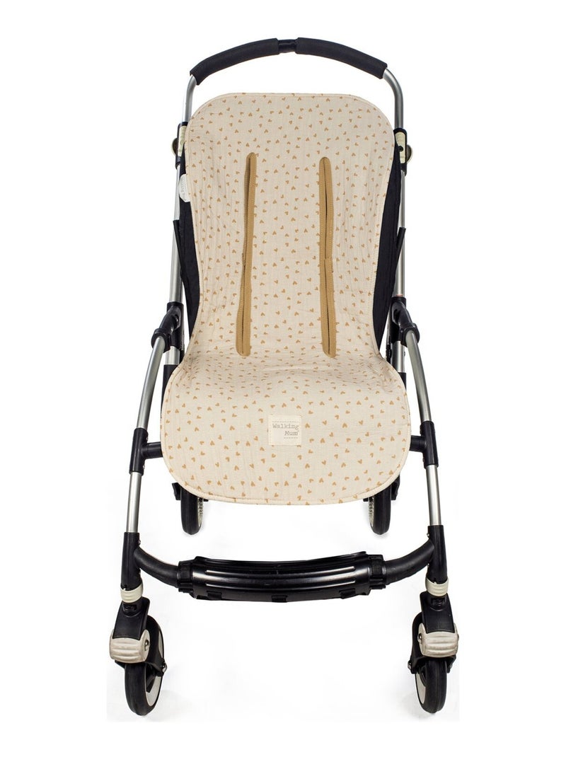 Walking Mum - Assise pour poussette Coeurs Beige - Kiabi