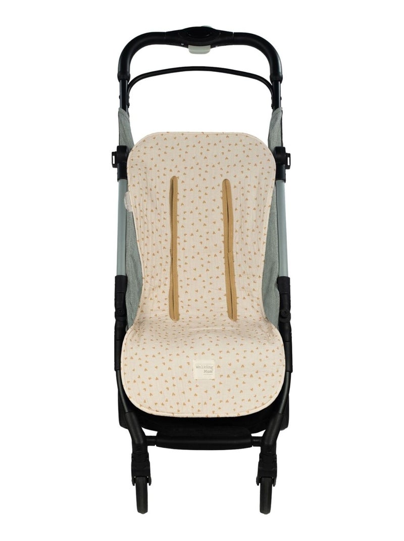 Walking Mum - Assise pour poussette Coeurs Beige - Kiabi