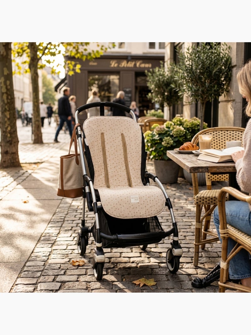 Walking Mum | Assise de poussette universelle Cœurs Poppy Marron clair - Kiabi