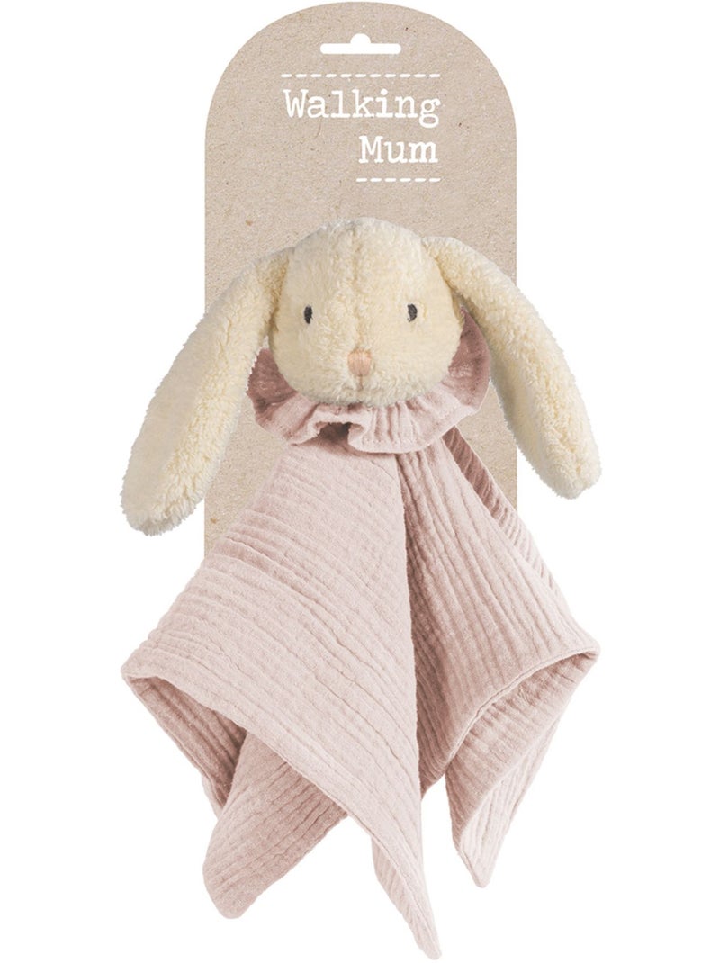 Walking Mum | Doudou plat lapin en gaze de coton Rose - Kiabi