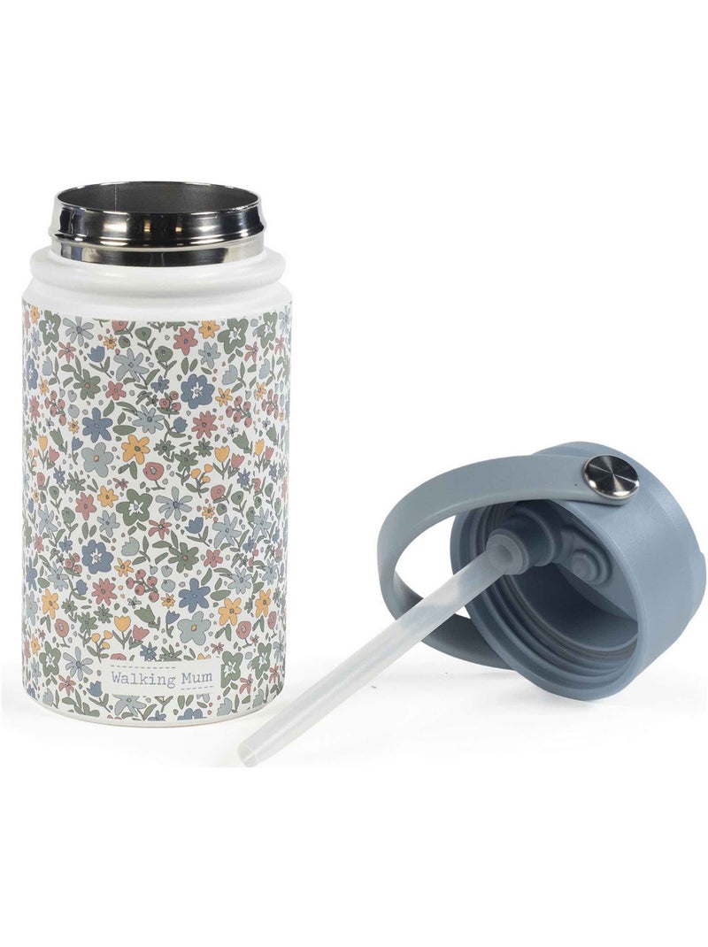 Walking Mum | Gourde isotherme avec paille anti-fuite Summer Blanc - Kiabi