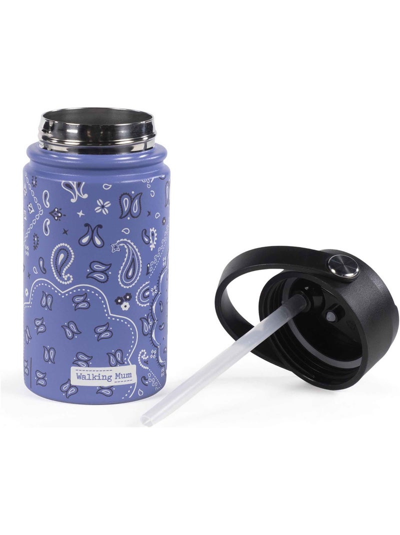 Walking Mum | Gourde isotherme avec paille anti-fuite Summer Bleu - Kiabi