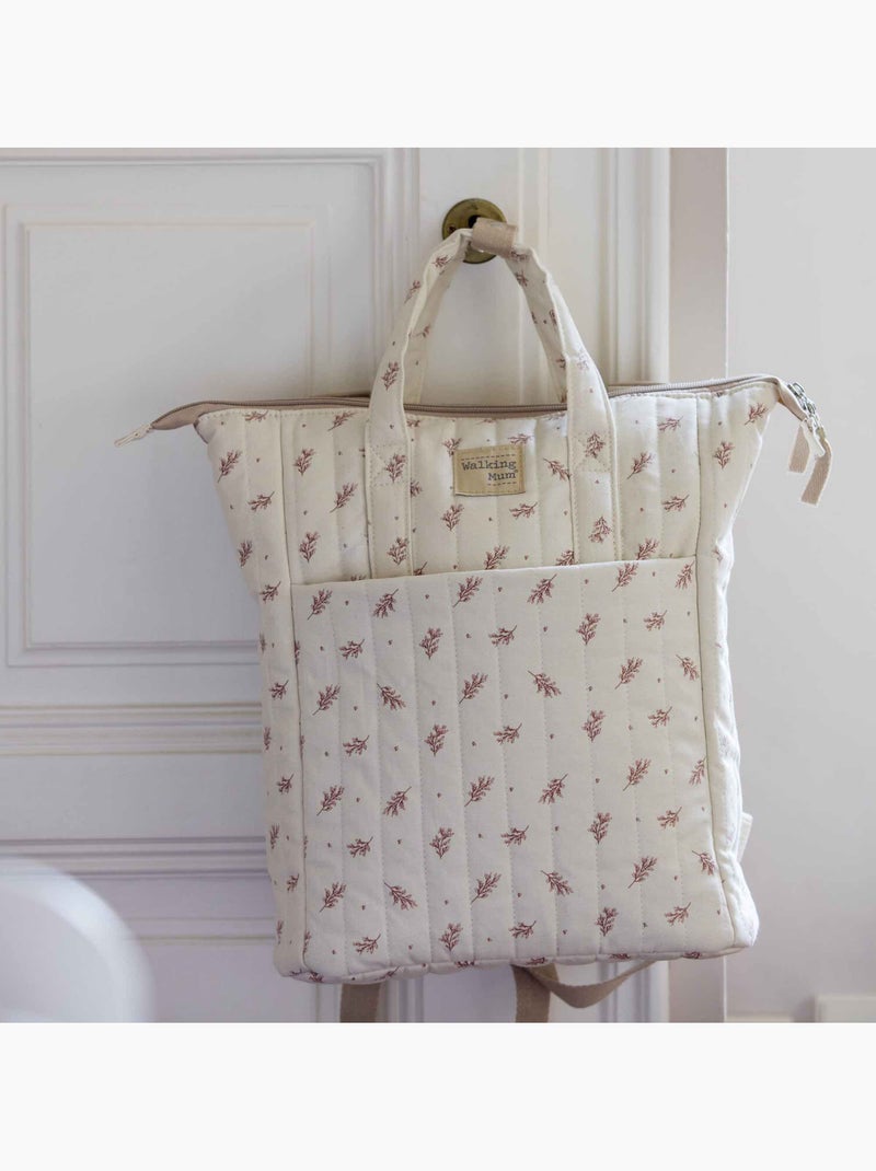 Walking Mum | Sac à dos langer en coton imperméable Mimosa Rose - Kiabi