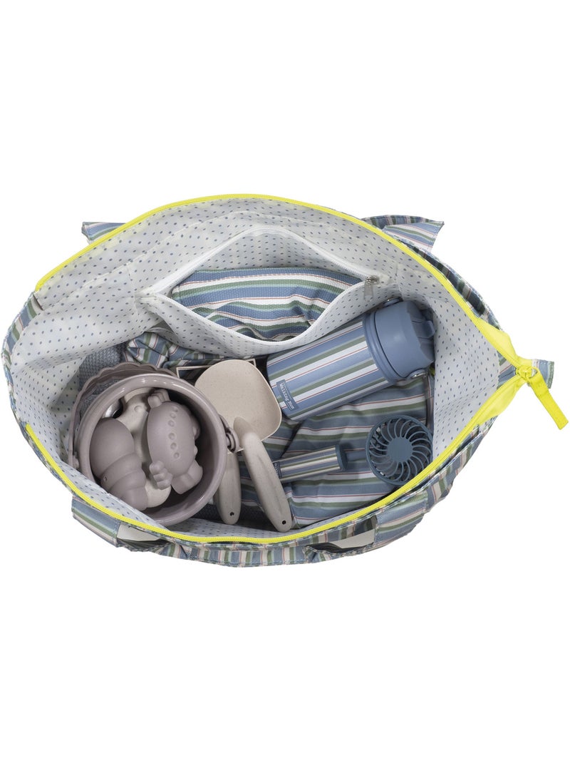 Walking mum | sac de plage famille anti-sable grand format summer Blanc Vert Gris - Kiabi