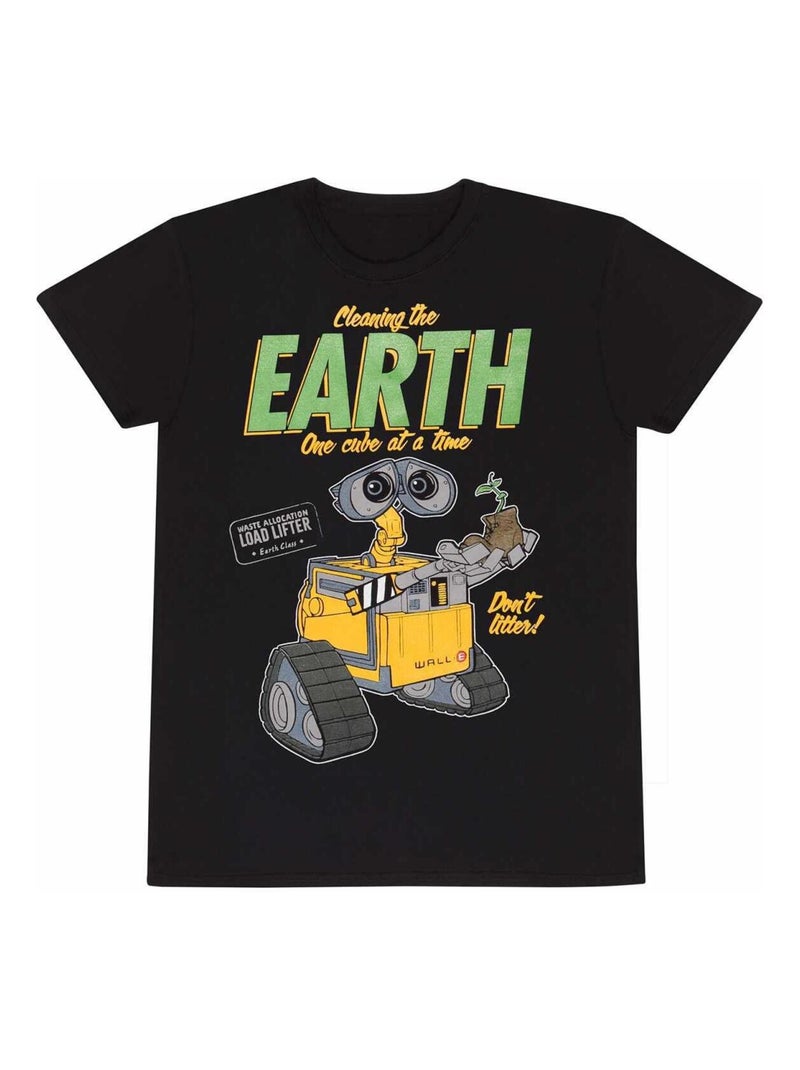 Wall-E - T-shirt CLEANING THE EARTH Noir - Kiabi