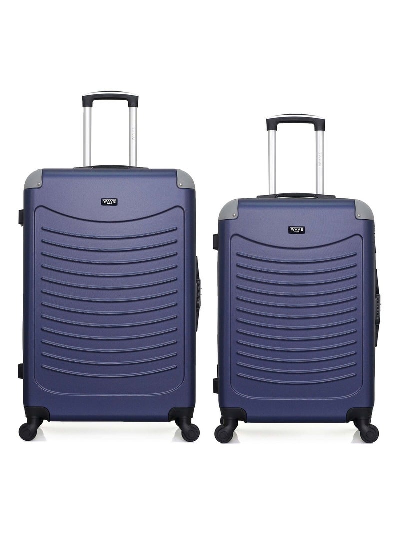 WAVE PARIS - Lot de 2 - Valise grand format et valise weekend CONGO Bleu marine - Kiabi