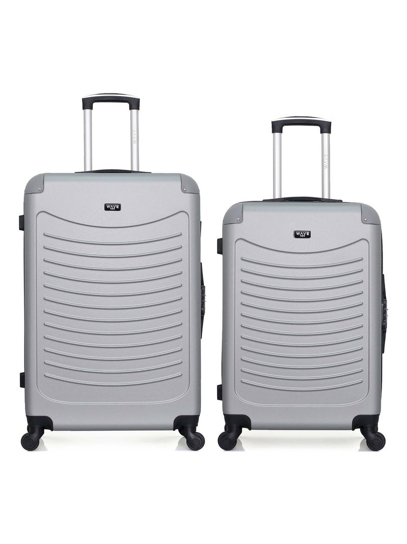 WAVE PARIS - Lot de 2 - Valise grand format et valise weekend CONGO Gris - Kiabi