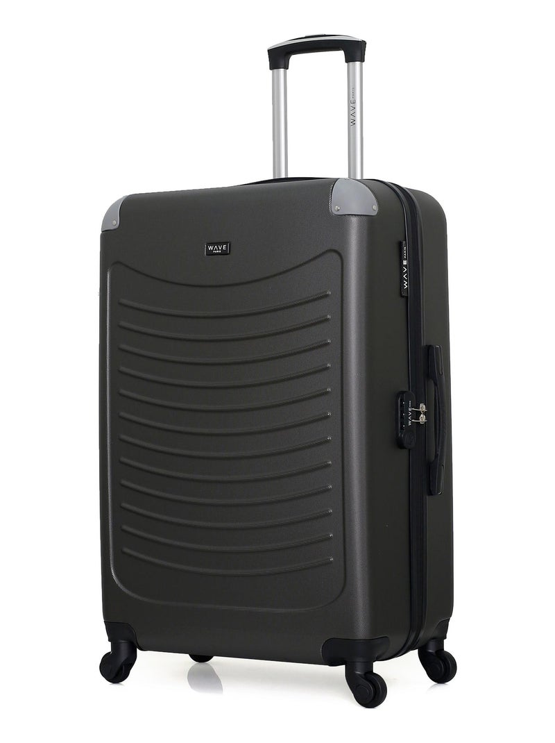 WAVE PARIS - Lot de 2 - Valise grand format et valise weekend CONGO Gris foncé - Kiabi