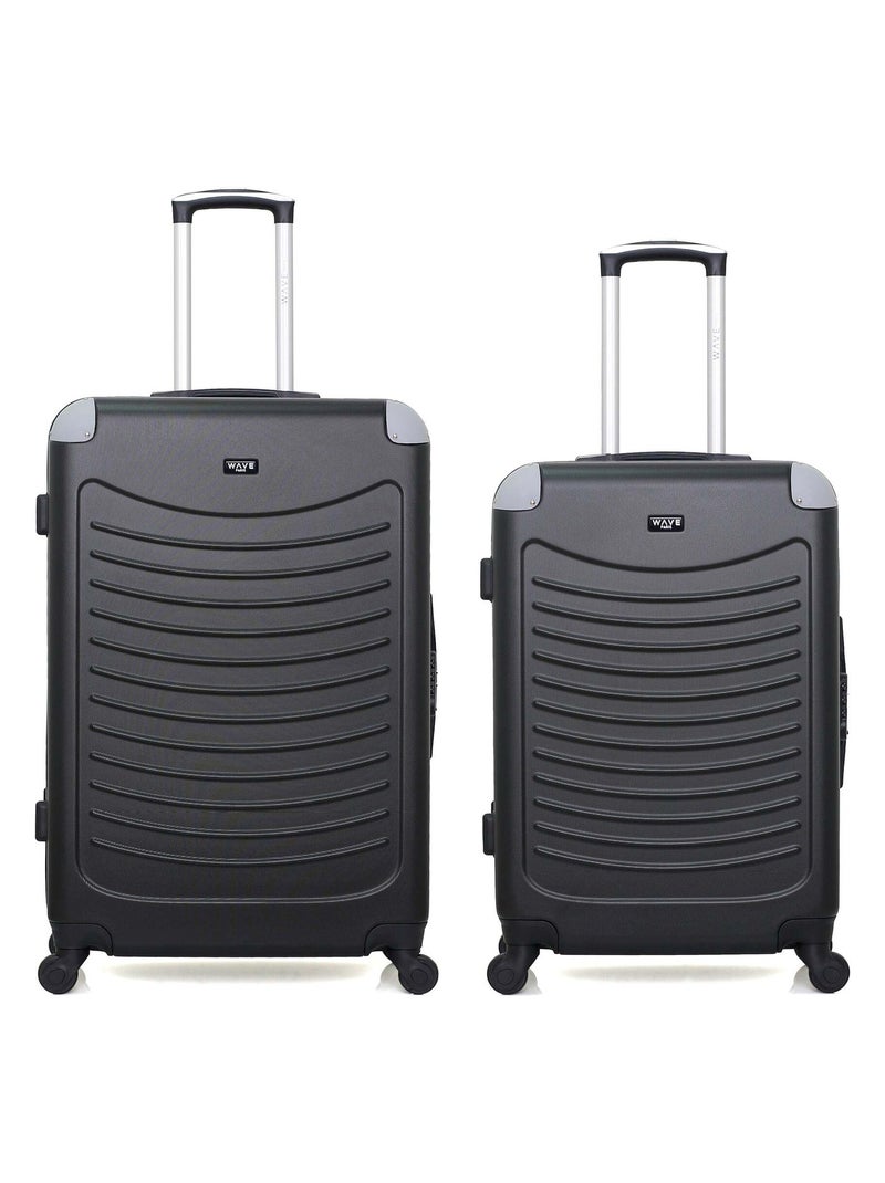 WAVE PARIS - Lot de 2 - Valise grand format et valise weekend CONGO Noir - Kiabi