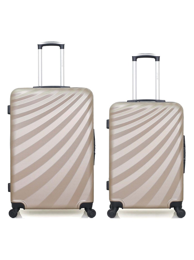 WAVE PARIS - Lot de 2 - Valise grand format et valise weekend DANUBE Beige - Kiabi