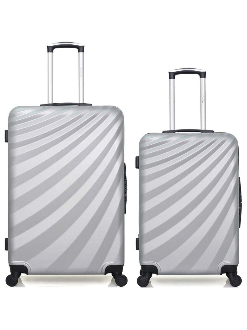 WAVE PARIS - Lot de 2 - Valise grand format et valise weekend DANUBE Gris - Kiabi