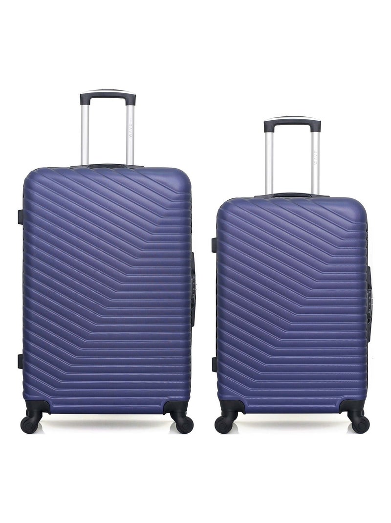 WAVE PARIS - Lot de 2 - Valise grand format et valise weekend LENA Bleu marine - Kiabi