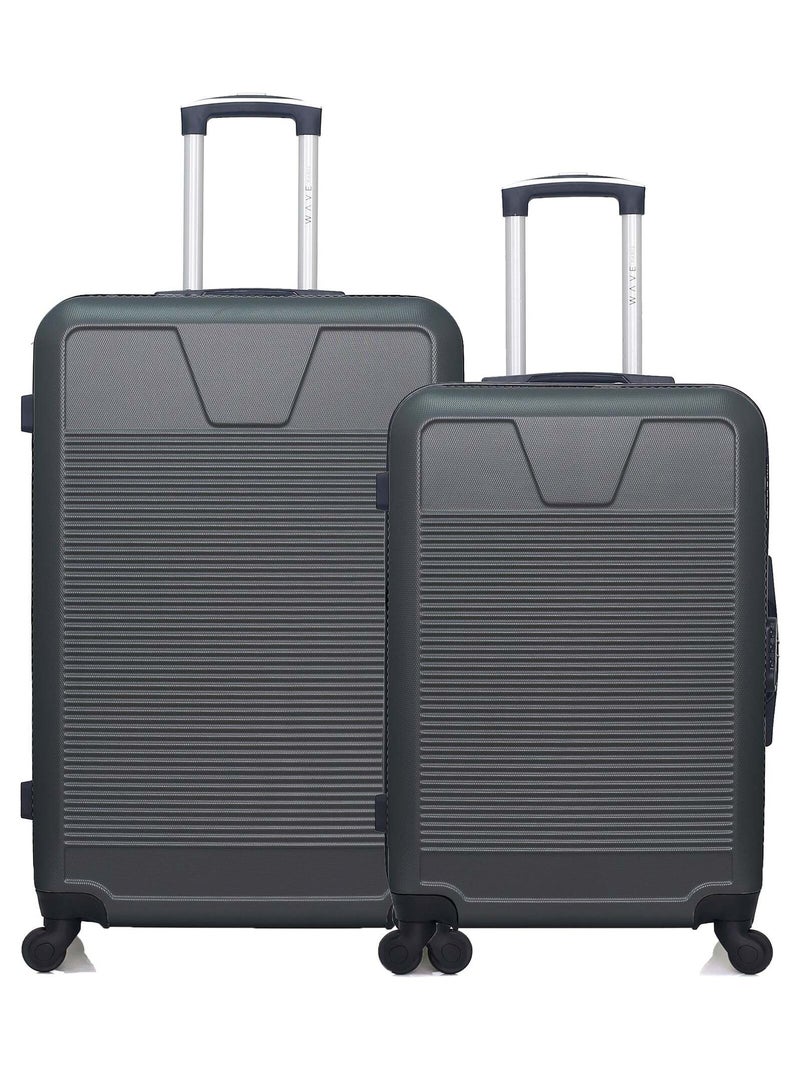 WAVE PARIS - Lot de 2 - Valise grand format et valise weekend SELENGA Gris foncé - Kiabi