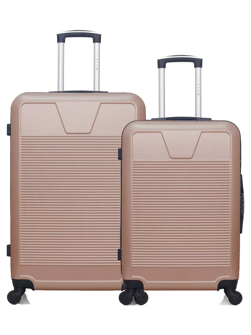 WAVE PARIS - Lot de 2 - Valise grand format et valise weekend SELENGA Rose clair - Kiabi