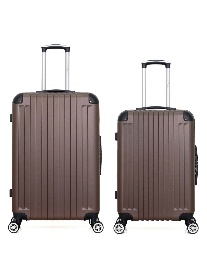 WAVE PARIS - Lot de 2 - Valise grand format et valise weekend TAGE Marron - Kiabi