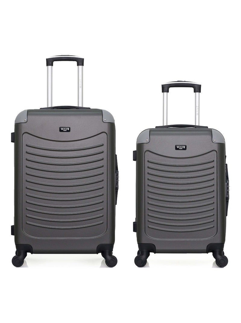 WAVE PARIS - Lot de 2 - Valise weekend et valise cabine CONGO Gris foncé - Kiabi