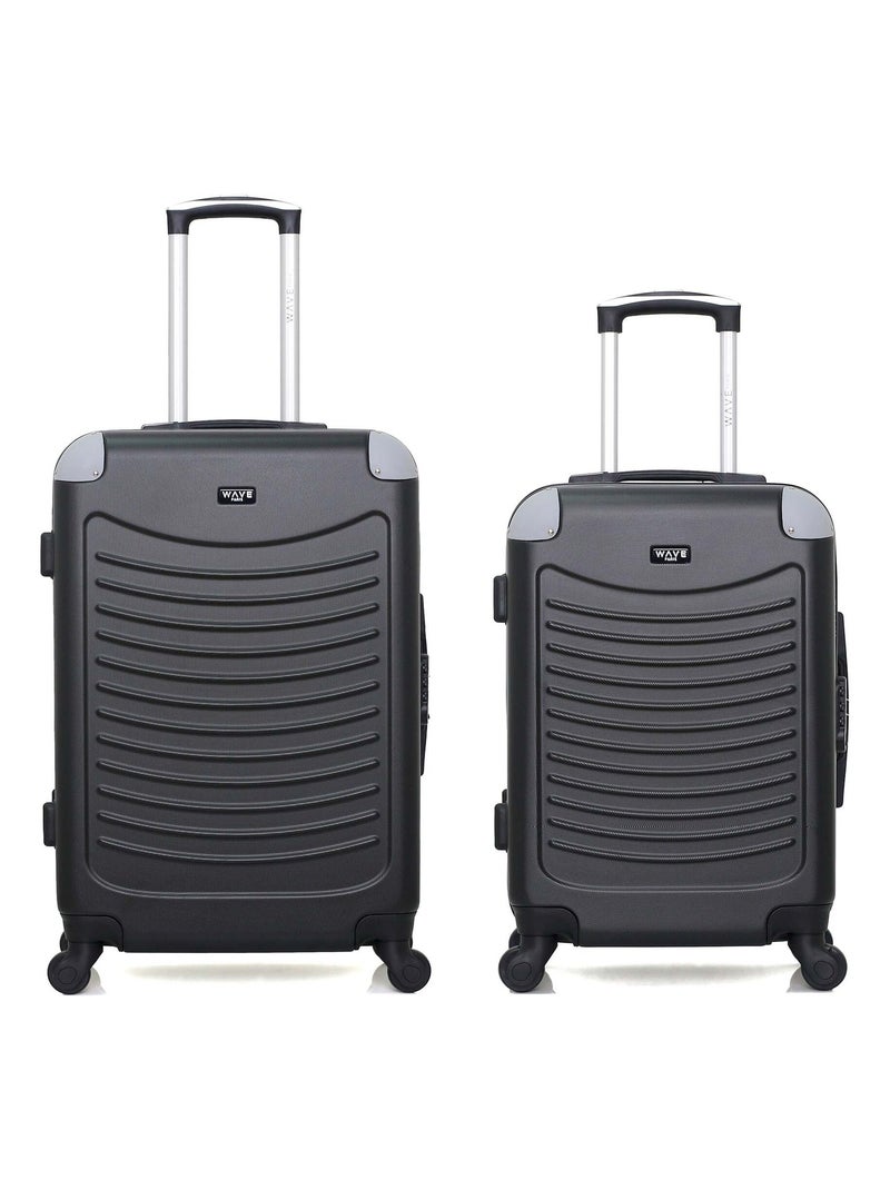 WAVE PARIS - Lot de 2 - Valise weekend et valise cabine CONGO Noir - Kiabi