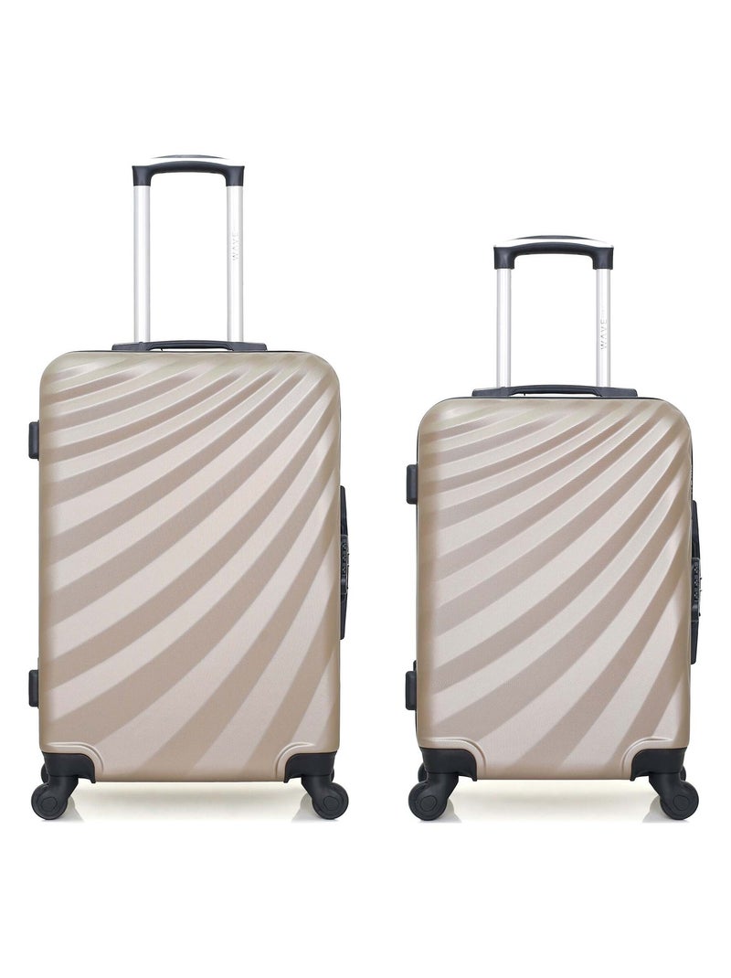 WAVE PARIS - Lot de 2 - Valise weekend et valise cabine DANUBE Beige - Kiabi