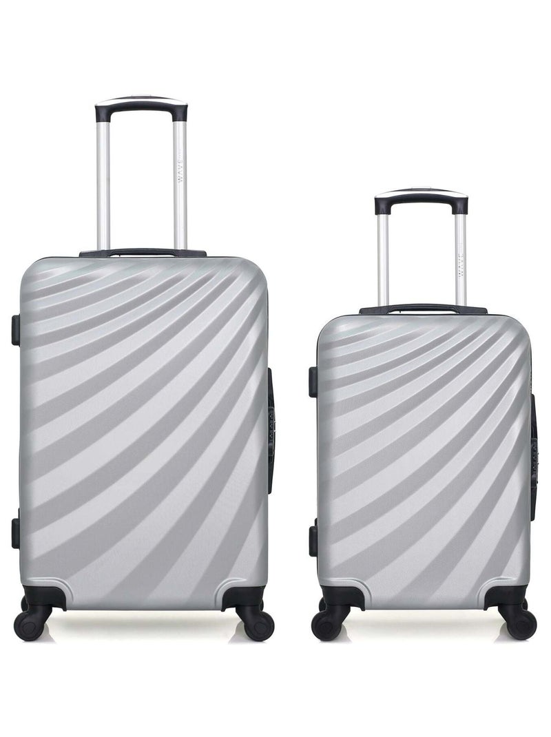 WAVE PARIS - Lot de 2 - Valise weekend et valise cabine DANUBE Gris - Kiabi