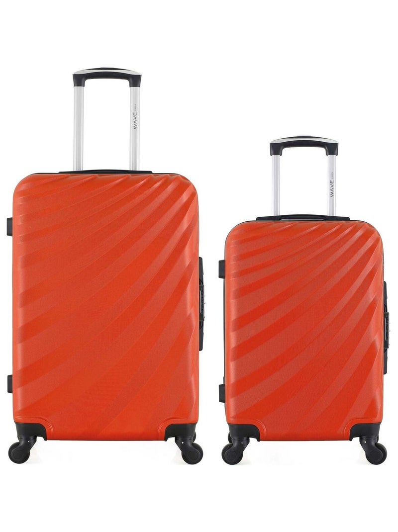WAVE PARIS - Lot de 2 - Valise weekend et valise cabine DANUBE Orange - Kiabi